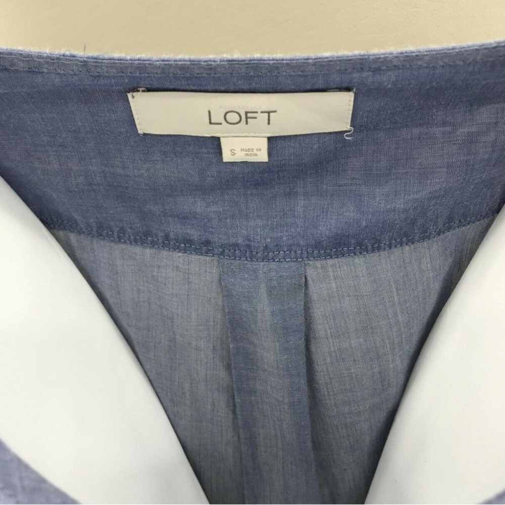 Loft Blue Button-Down Blouse - image 5